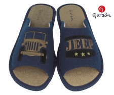 Garzon House Slippers for Parquet "Embroidered Military Jeep"